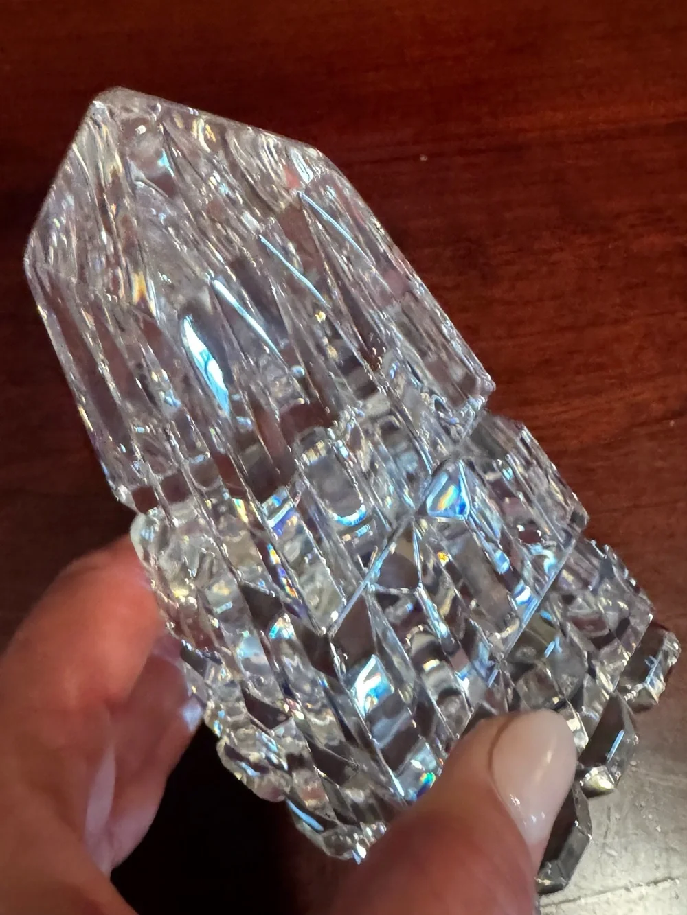 Waterford Crystal Clear Crystal Mantel Clock with Gold-Tone Bezel NIB